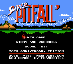Super Pitfall 30th Anniversary Edition Title Screen